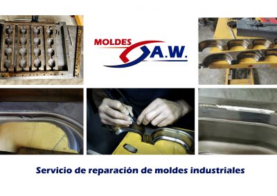 Reparación de molde industrial para inyección de plástico.